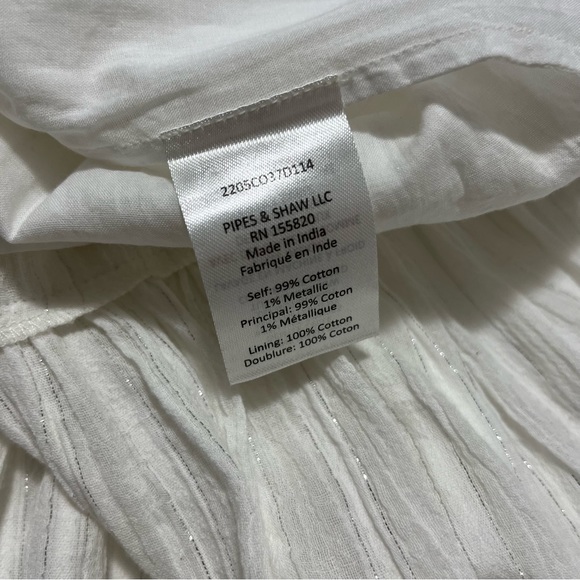 Veronica Beard Coastal White Tinzia Lurex Striped Dress - Picture 12 of 15